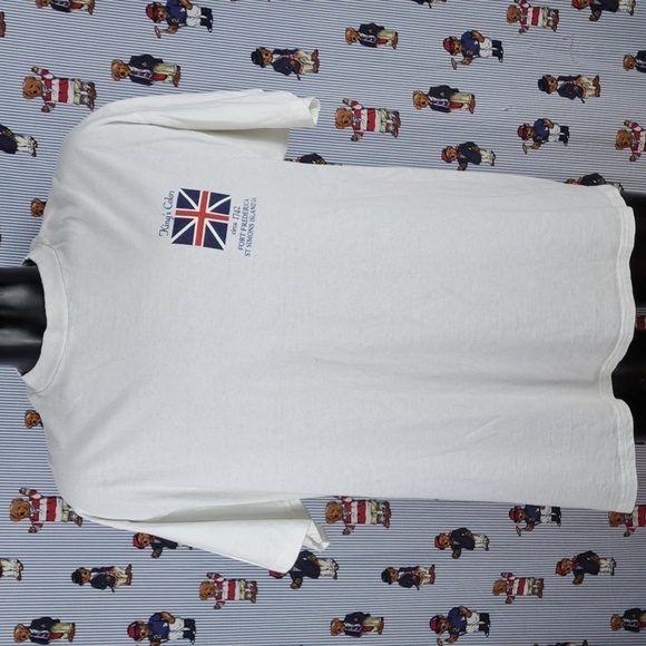 Vintage Fort Frederica St Simon Kings Court back graphic white & red XL t-shirt - Picture 3 of 5